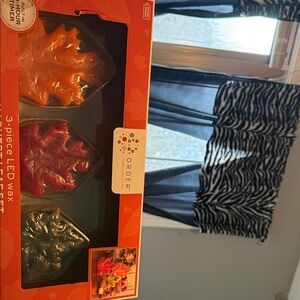 Home Accents LED Wax Leaves Set - Orange, Red, Green